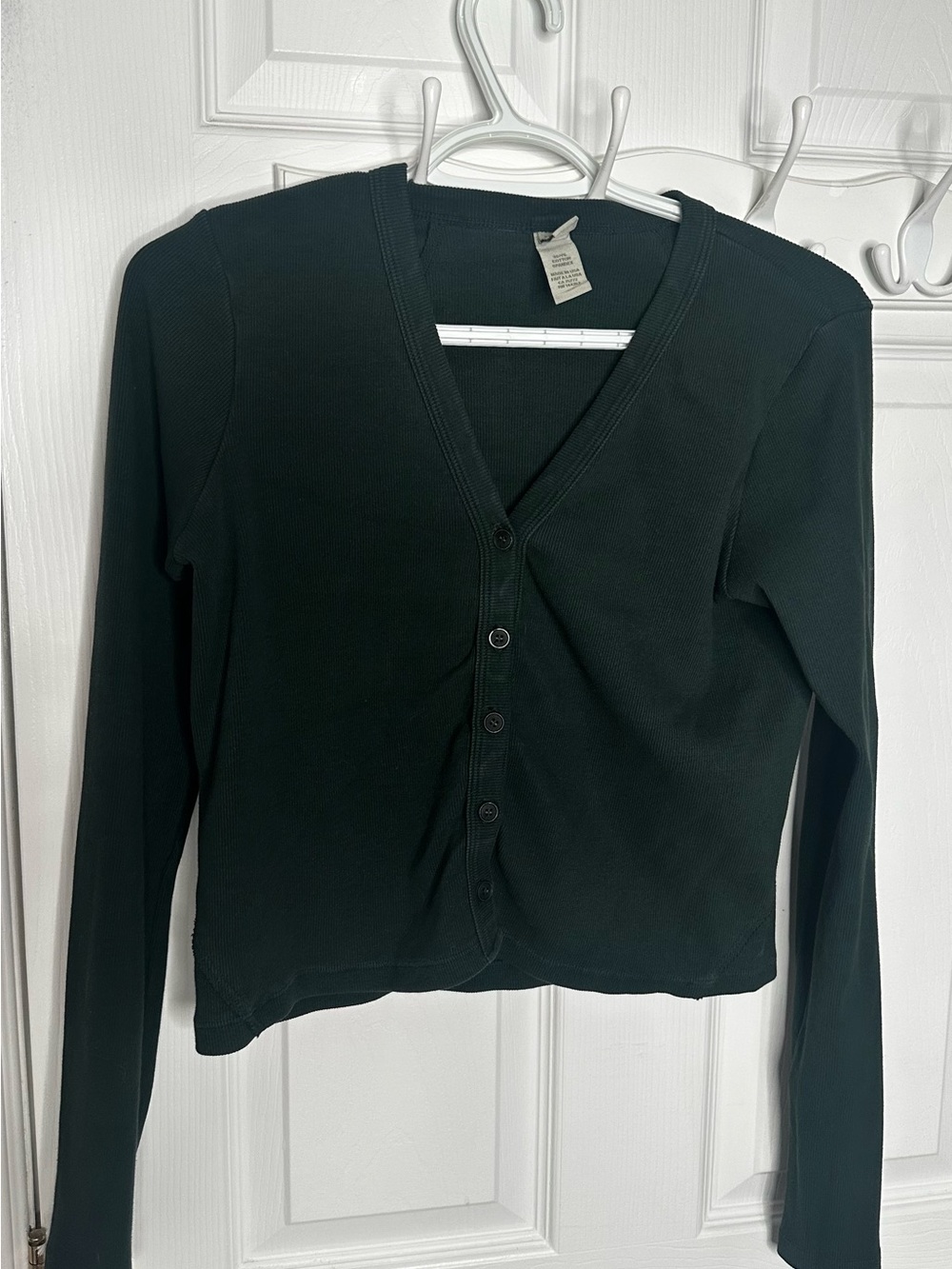 Asics Dark Green V-Neck Button Front Cardigan